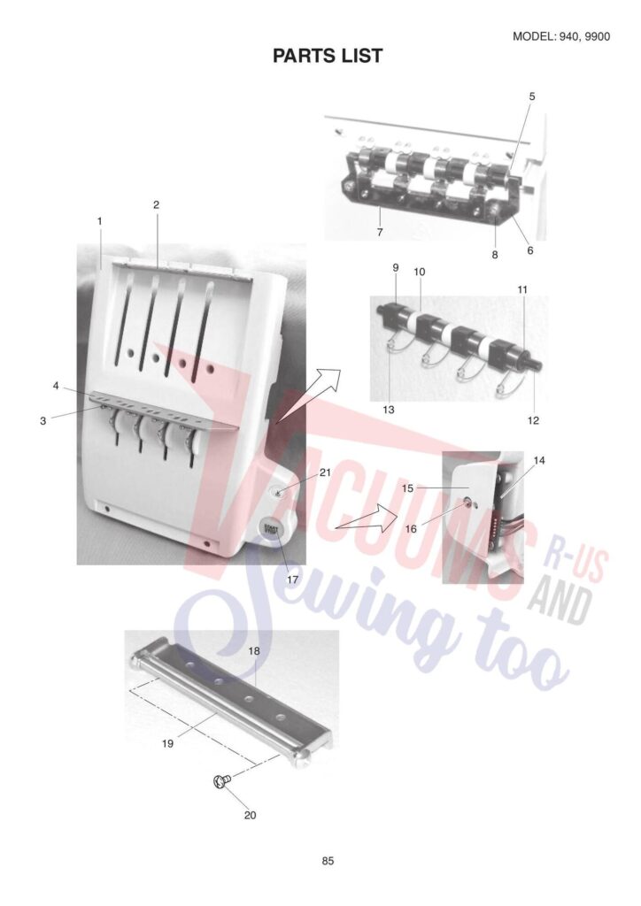 Elna el940 exploded schematic diagram (page 3)