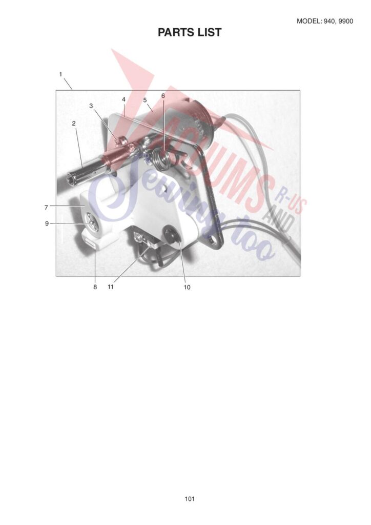 Elna el940 exploded schematic diagram (page 10)