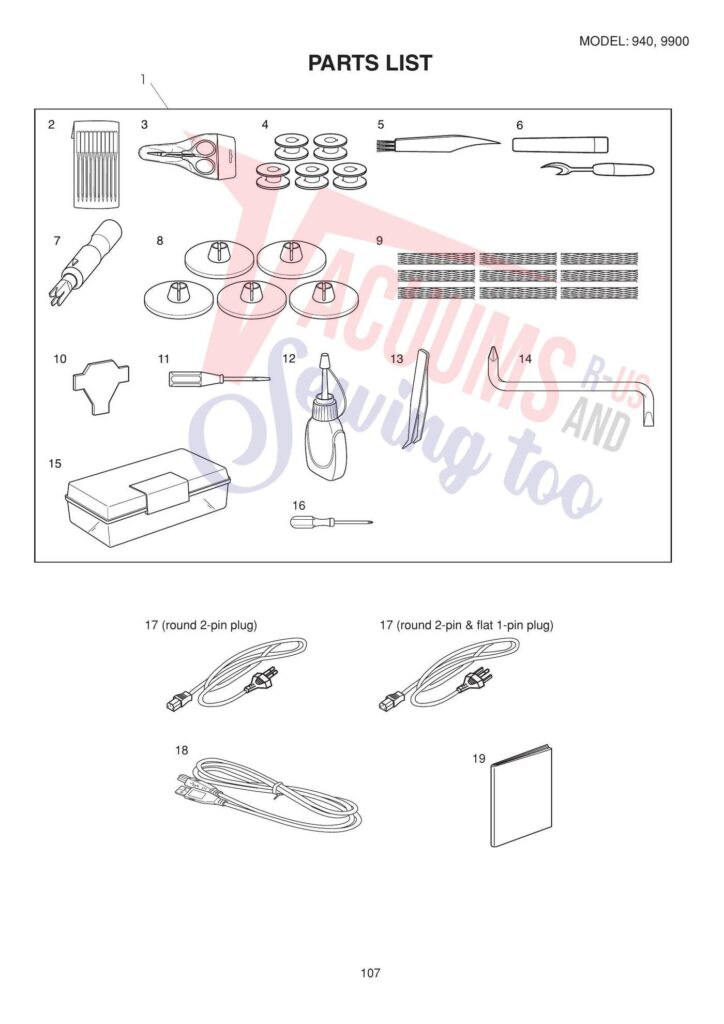 Elna el940 exploded schematic diagram (page 14)