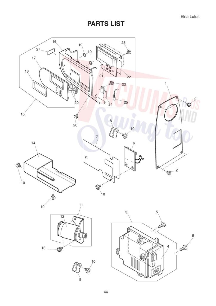 Elna lotus exploded schematic diagram (page 7)