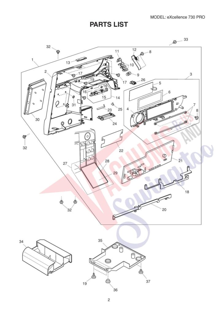 Elna el730 exploded schematic diagram (page 4)