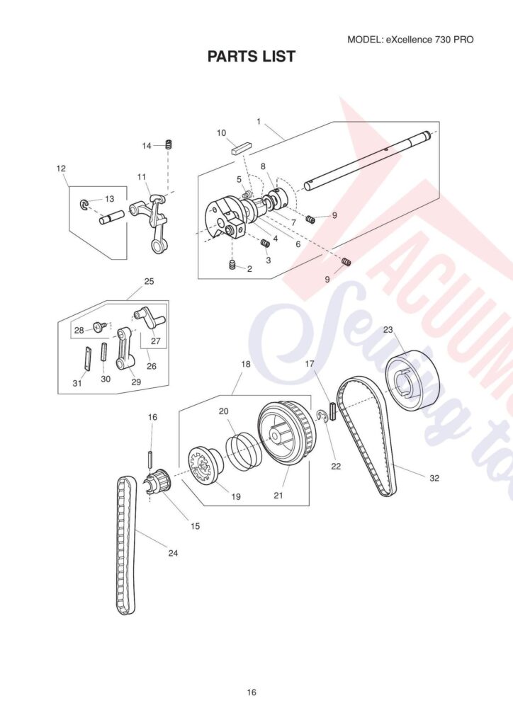 Elna el730 exploded schematic diagram (page 11)