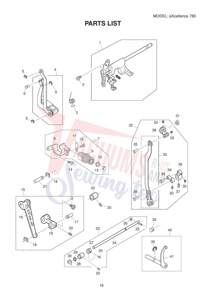 Elna el780 exploded schematic diagram (page 1)