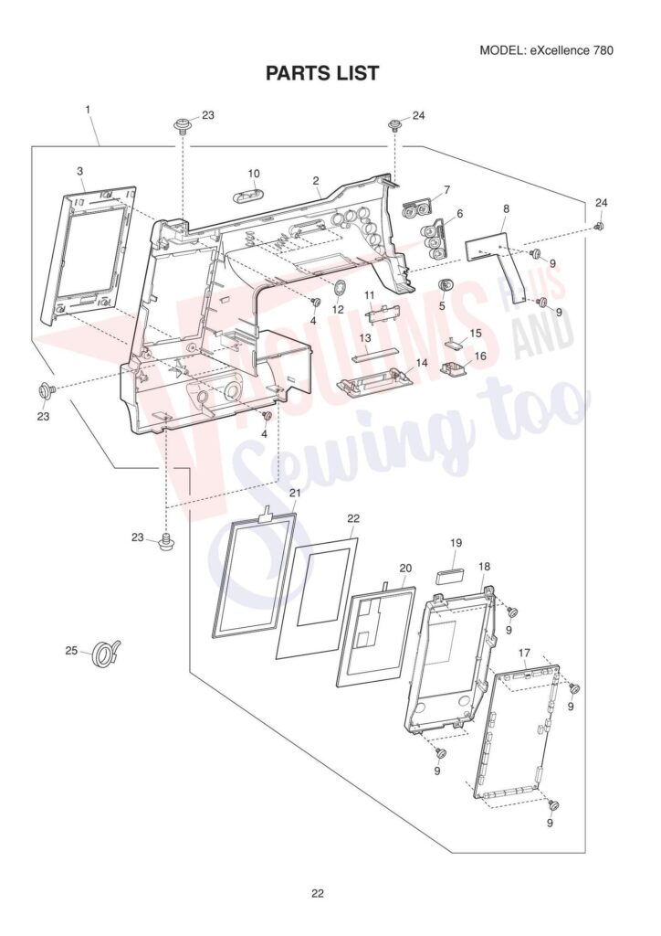 Elna el780 exploded schematic diagram (page 3)
