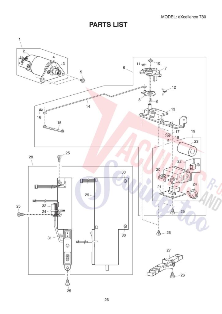 Elna el780 exploded schematic diagram (page 5)