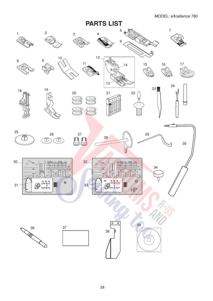 Elna el780 exploded schematic diagram (page 6)