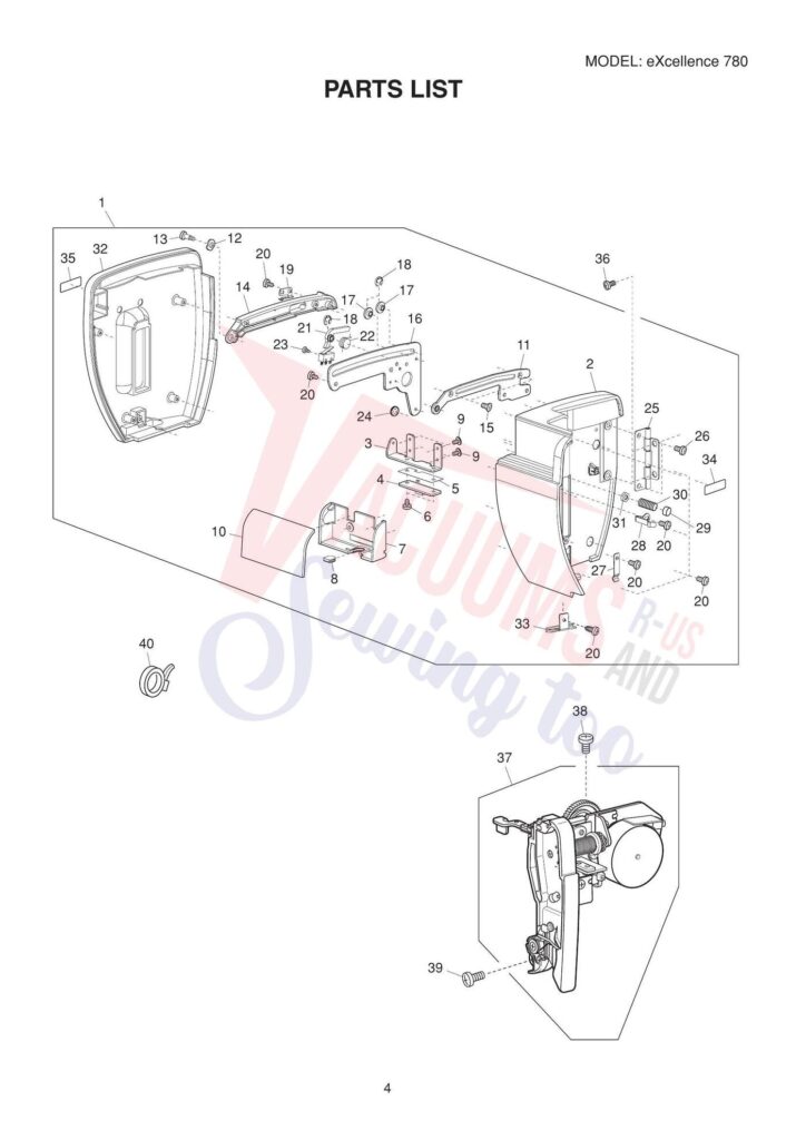 Elna el780 exploded schematic diagram (page 9)