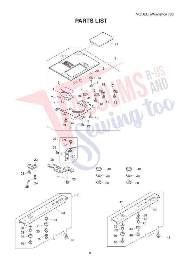 Elna el780 exploded schematic diagram (page 11)