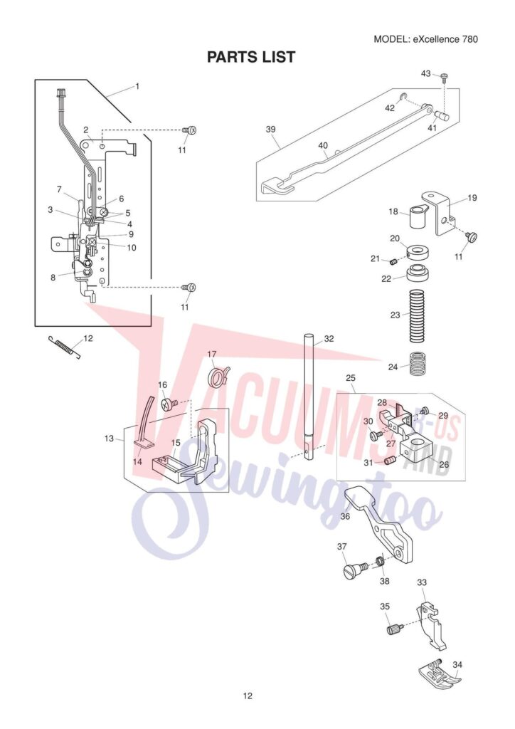 Elna el780 exploded schematic diagram (page 13)
