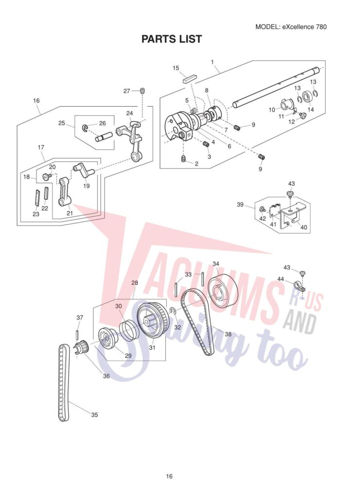 Elna el780 exploded schematic diagram (page 15)