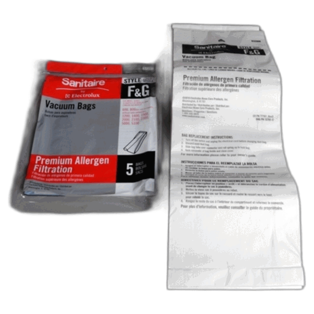 Paper Bags-Sanitaire F/G - Eureka - 5Pk - Allergen Filt. For: eureka,sanitaire