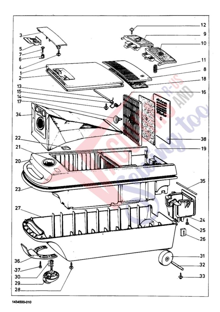 Miele S 218 exploded schematic diagram (page 2)