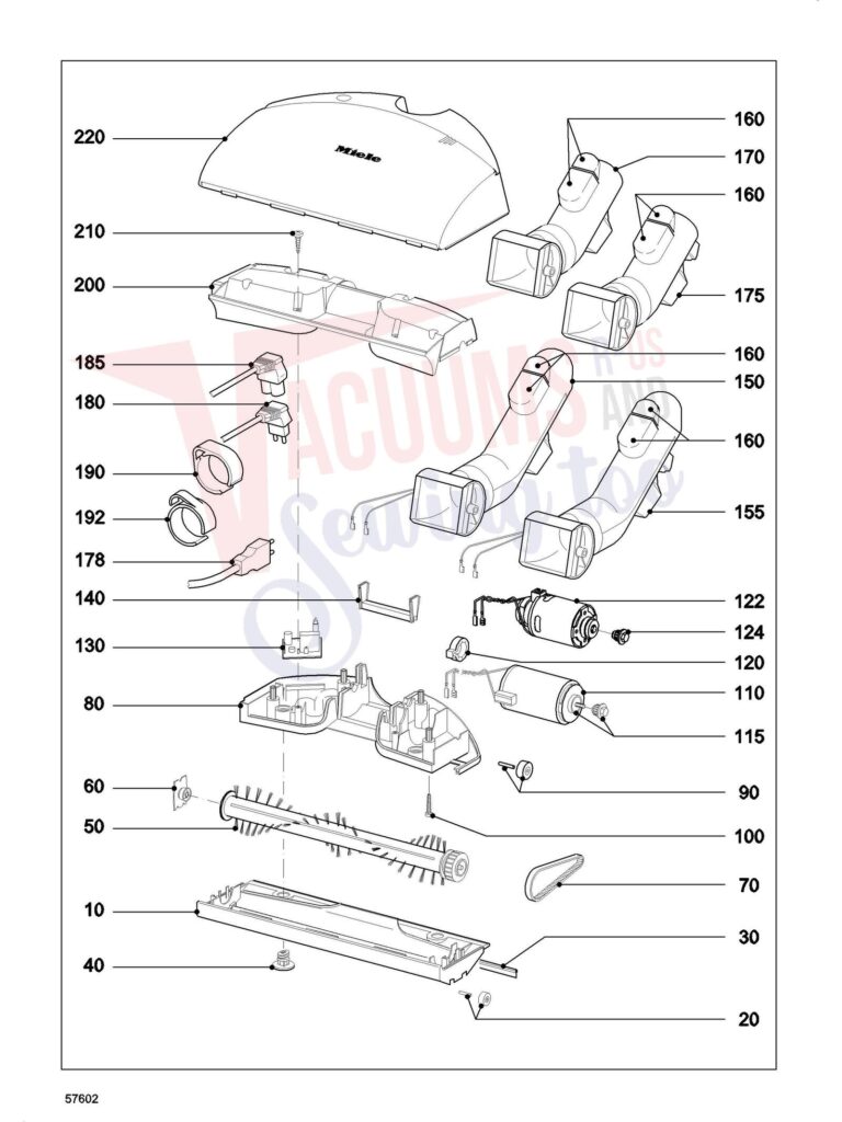 Miele SEB 215 exploded schematic diagram (page 1)