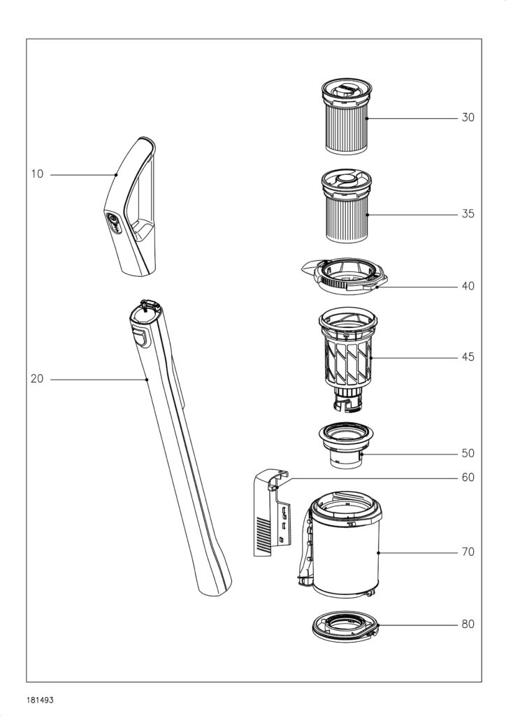 Miele Miele TriFlex HX2 Lotus White exploded schematic diagram (page 7)