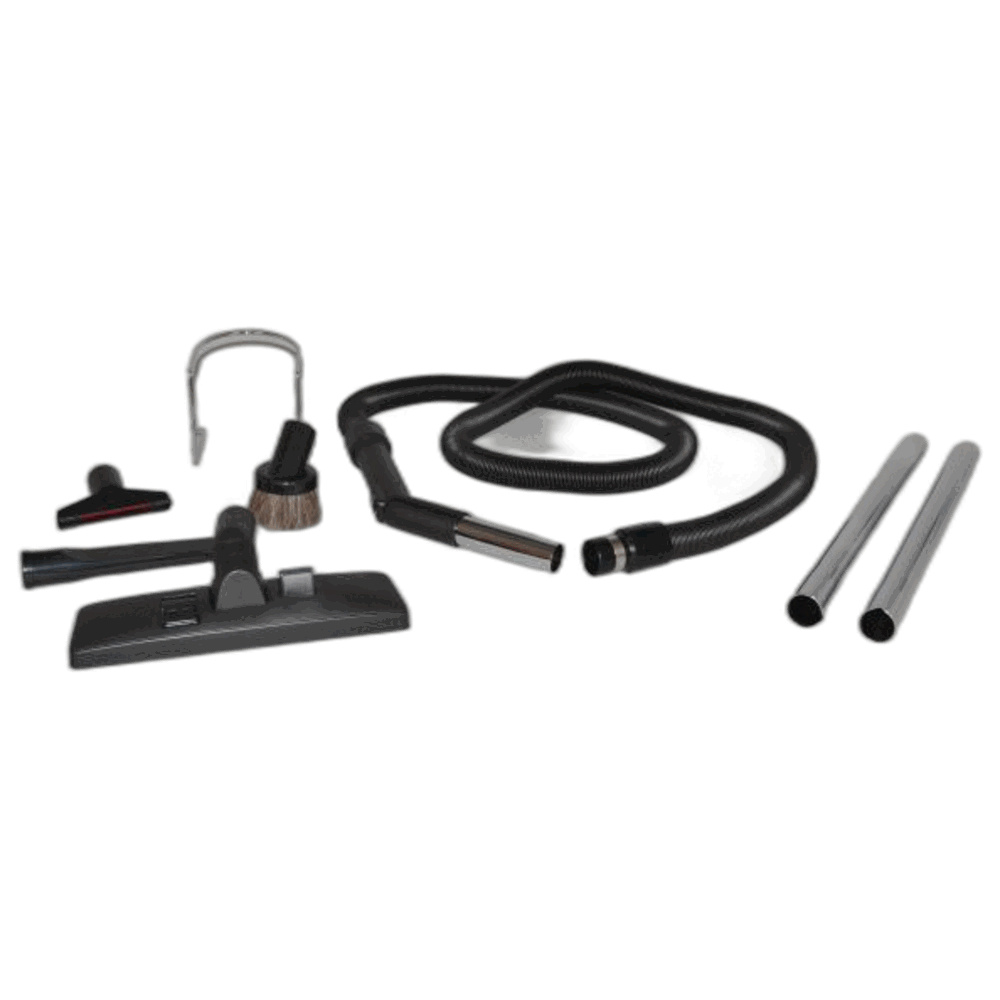 Fit All, Central vac Zip Broom W/6' To 30' Stretch Hose Black