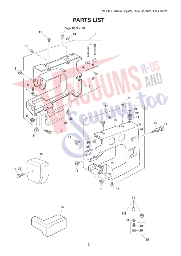 Janome couture pink schematic page 2 preview