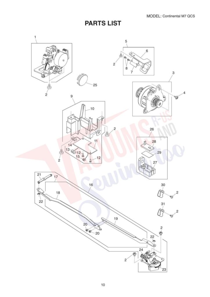 Janome CM7si exploded schematic diagram (page 2)