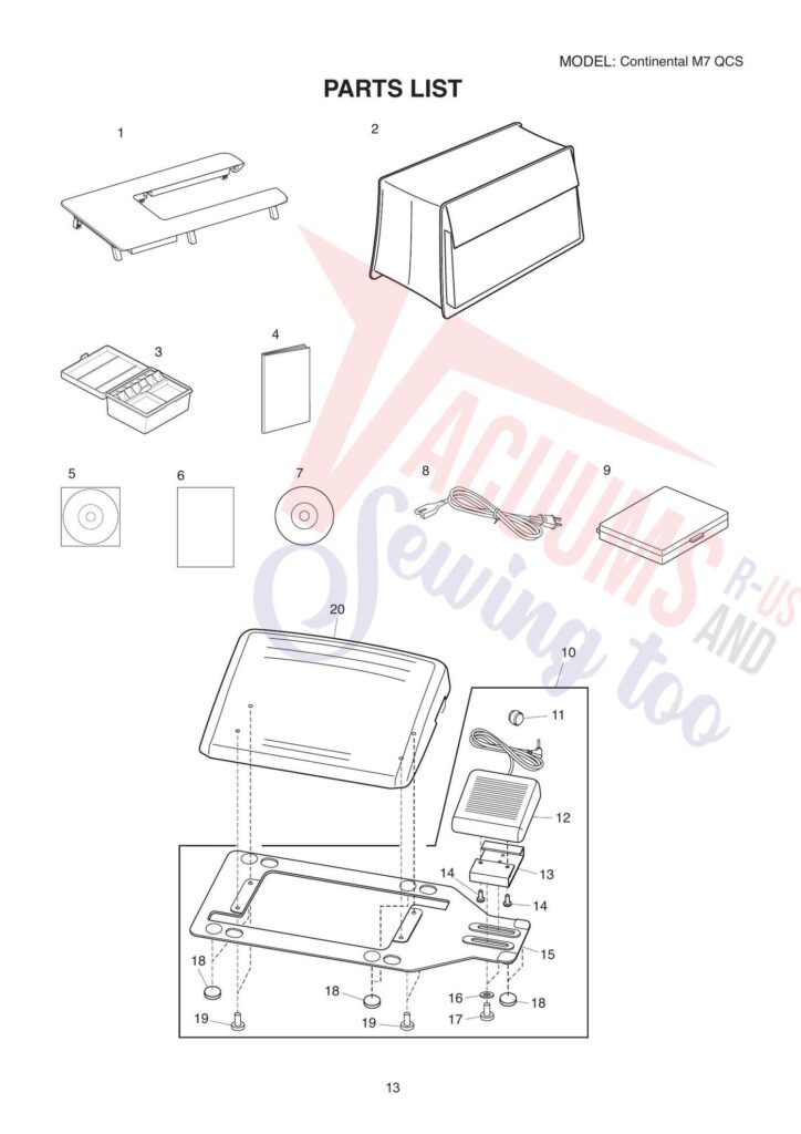 Janome CM7si exploded schematic diagram (page 5)