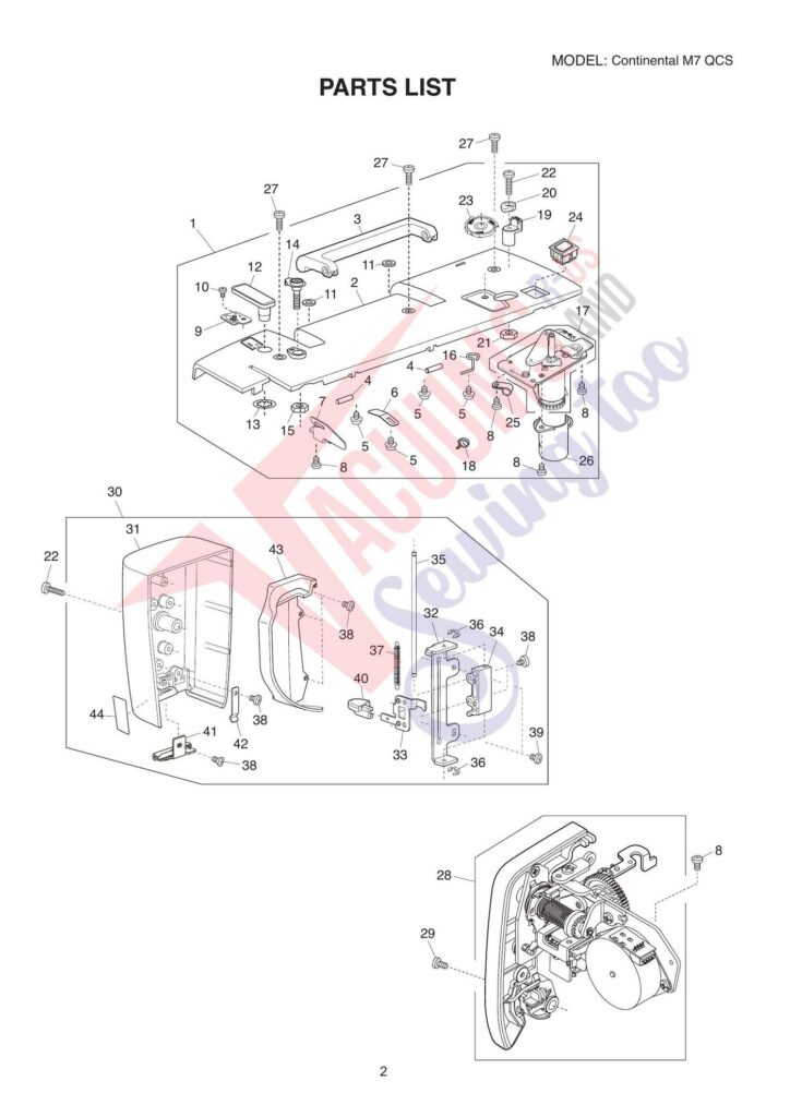 Janome CM7si exploded schematic diagram (page 7)
