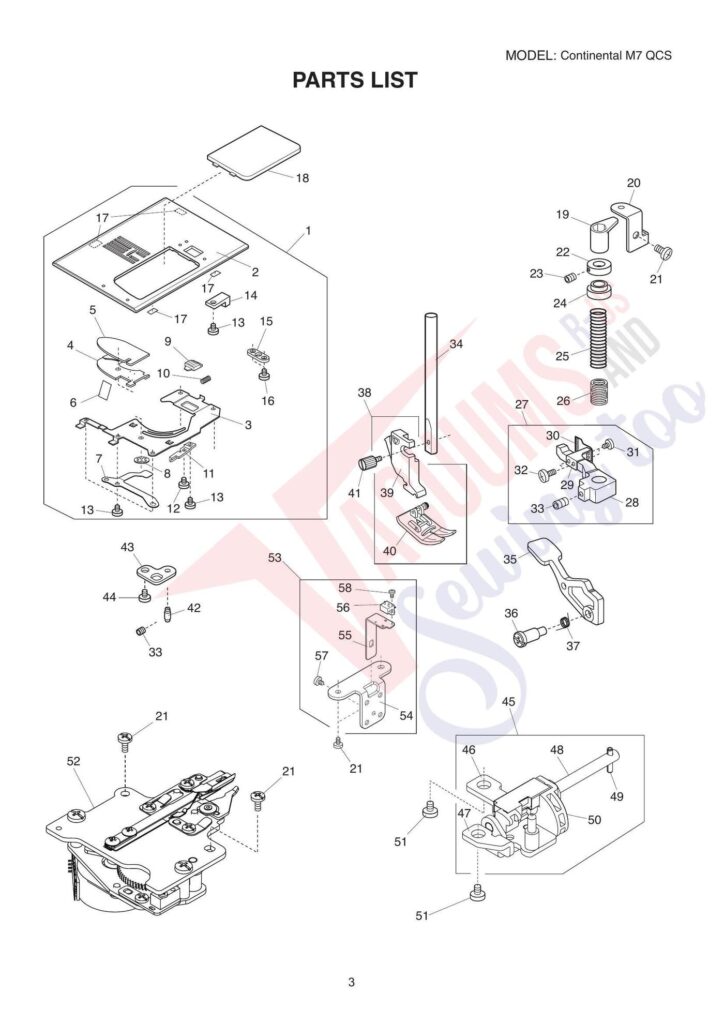 Janome CM7si exploded schematic diagram (page 8)
