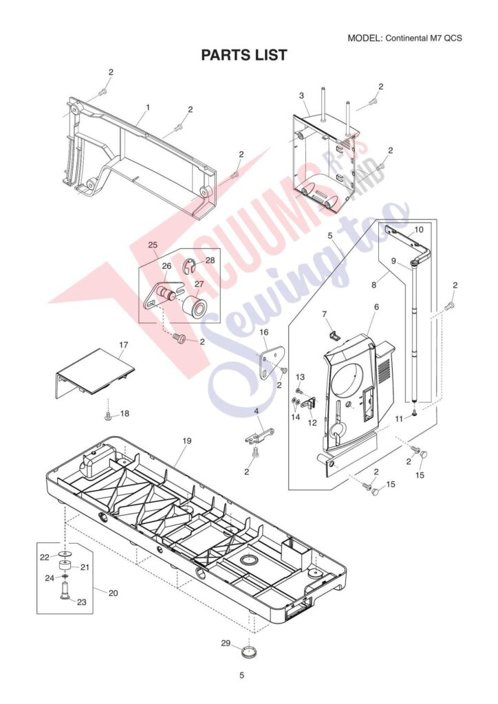 Janome CM7si exploded schematic diagram (page 10)