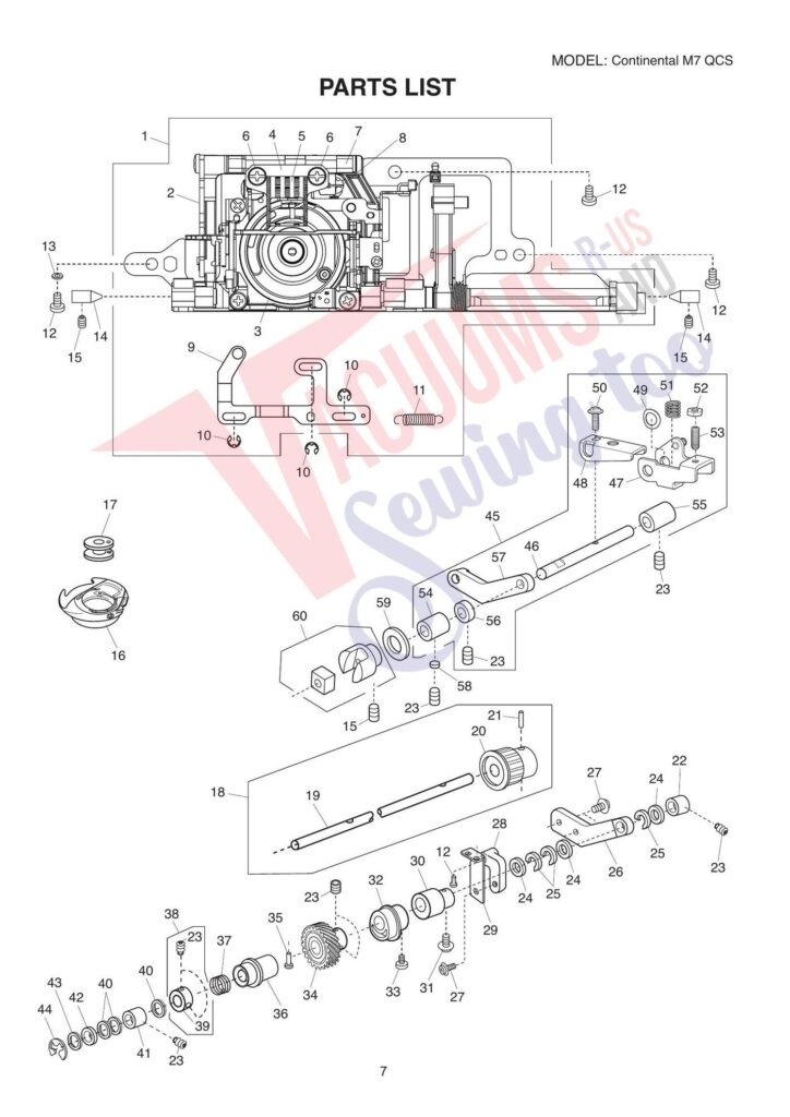 Janome CM7si exploded schematic diagram (page 12)