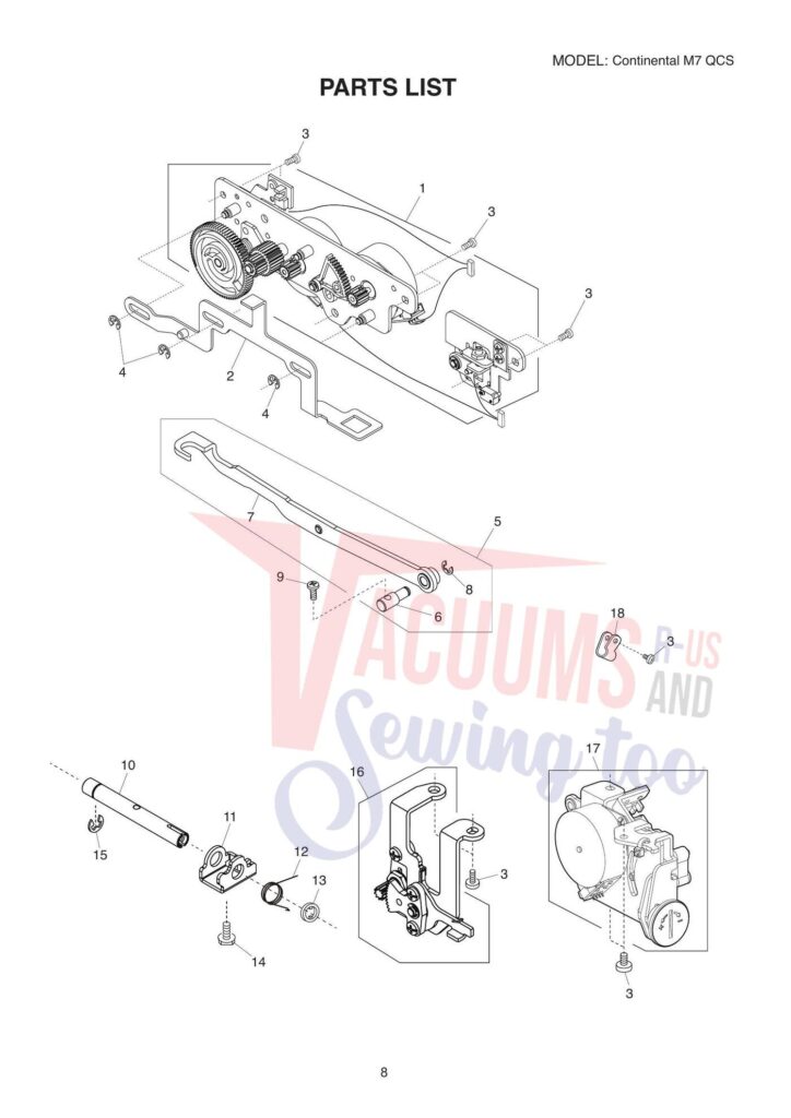 Janome CM7si exploded schematic diagram (page 13)