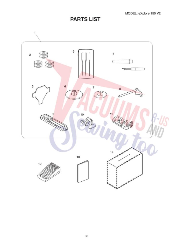 Elna el150 exploded schematic diagram (page 8)
