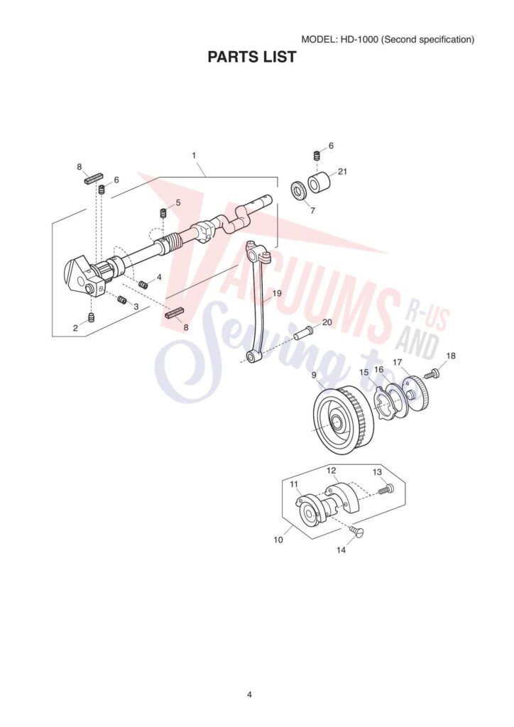 Janome hd1000 exploded schematic diagram (page 5)