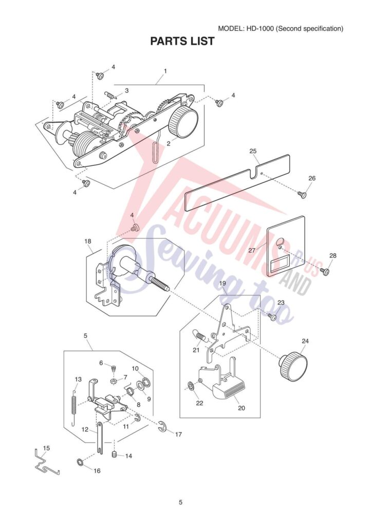 Janome hd1000 exploded schematic diagram (page 6)