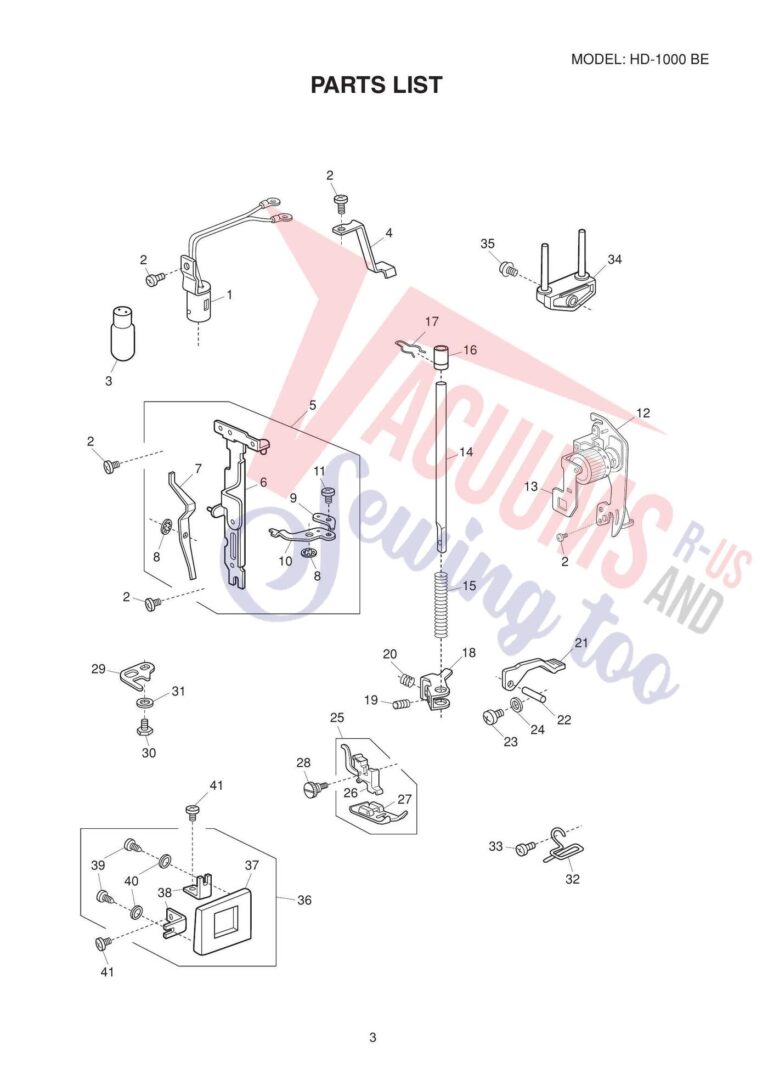 Janome hd1000be schematic page 3 preview