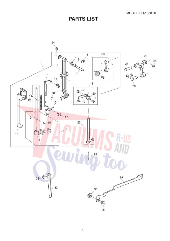 Janome hd1000be exploded schematic diagram (page 4)