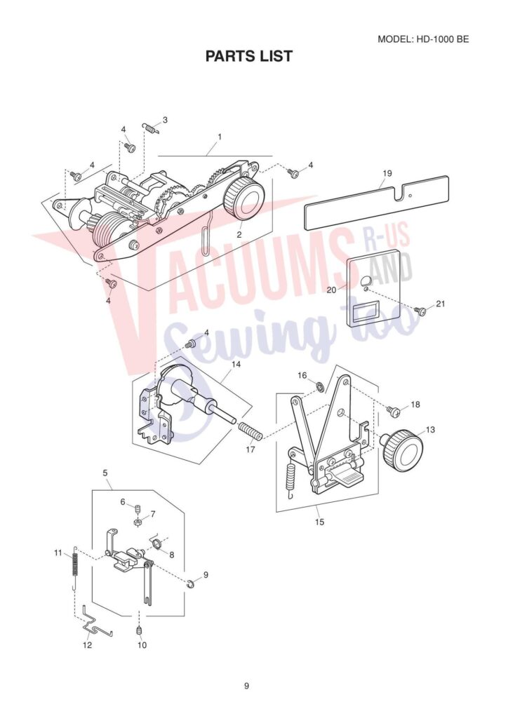 Janome hd1000be exploded schematic diagram (page 6)