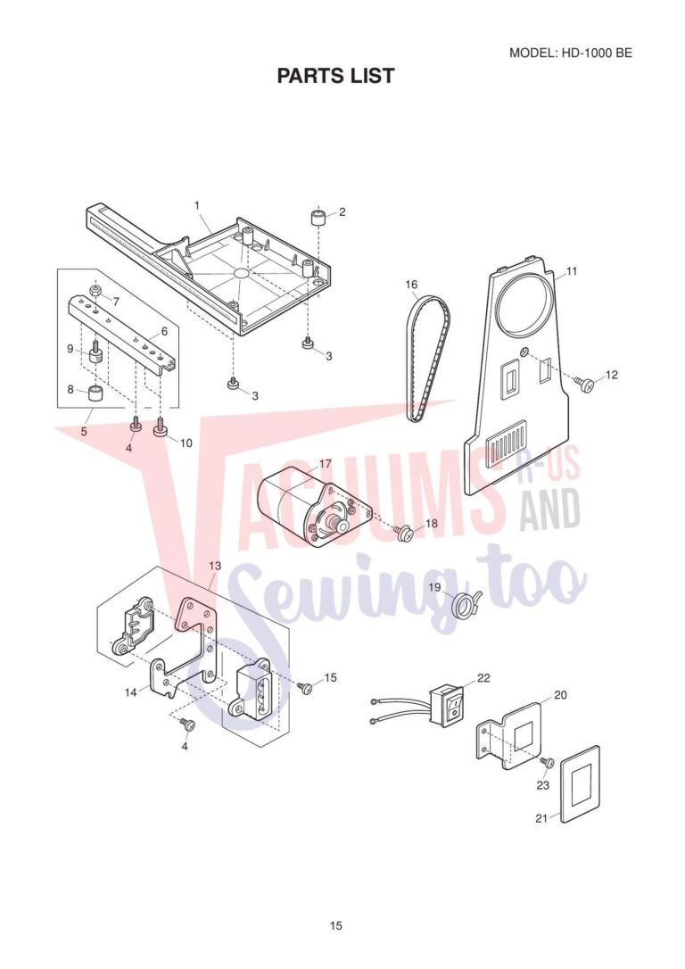 Janome hd1000be schematic page 9 preview