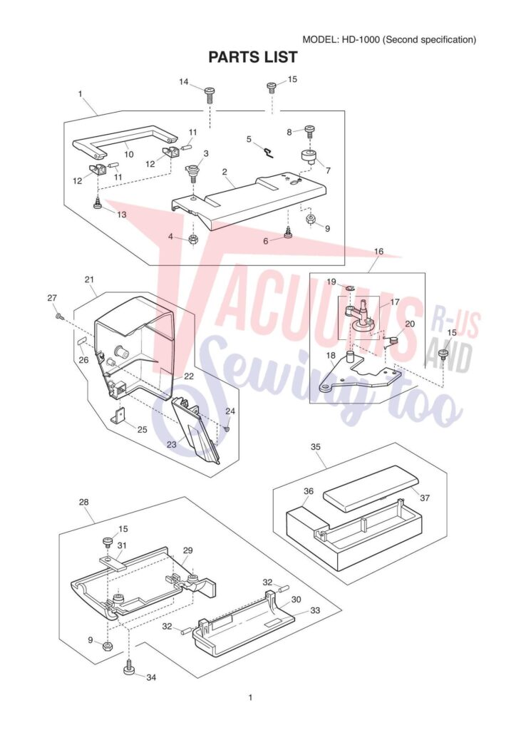 Janome hd1000be-v2 exploded schematic diagram (page 2)