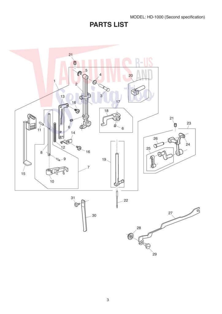 Janome hd1000be-v2 exploded schematic diagram (page 4)
