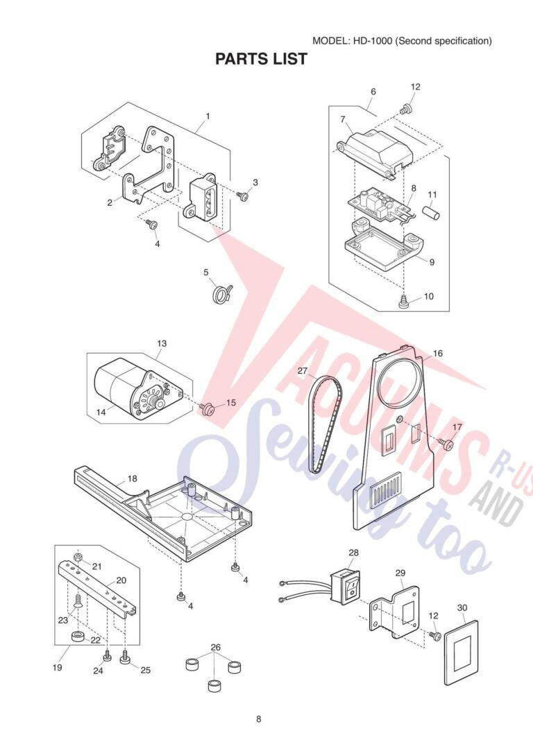Janome hd1000be-v2 schematic page 9 preview