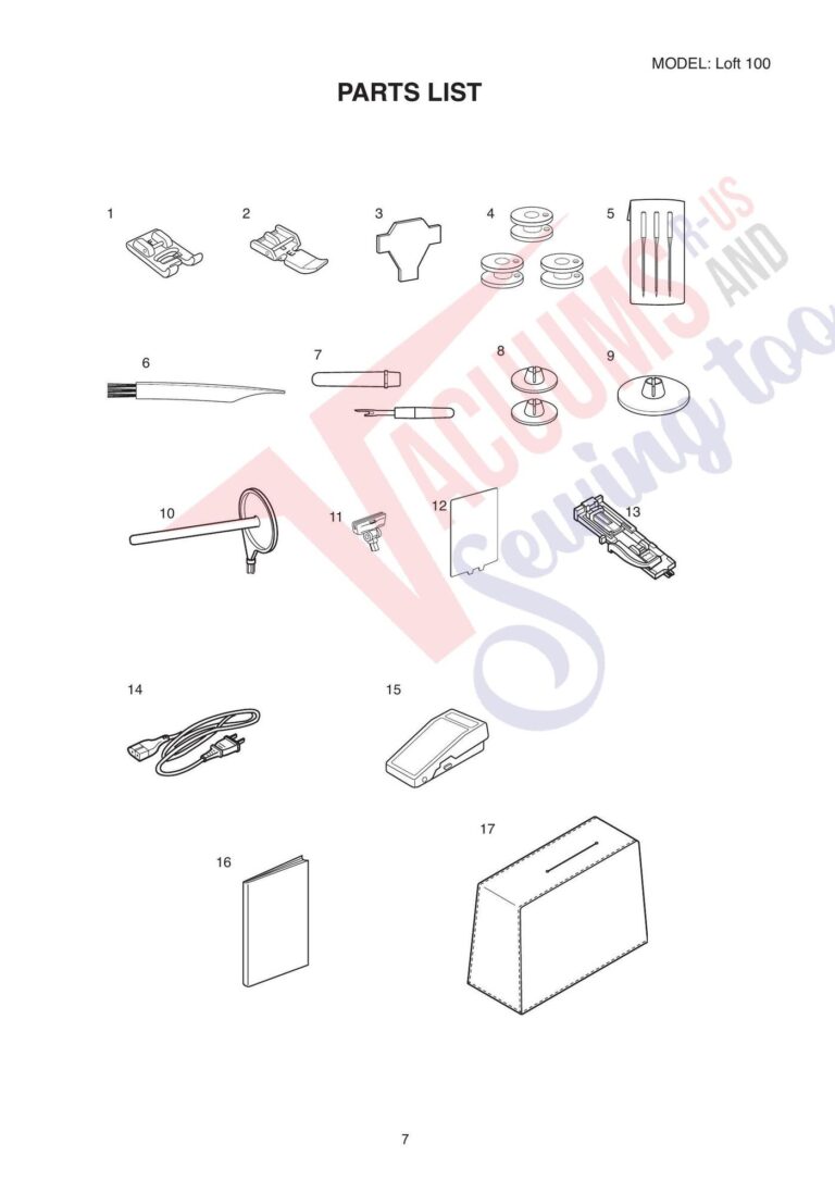 Janome Loft 100 schematic page 7 preview