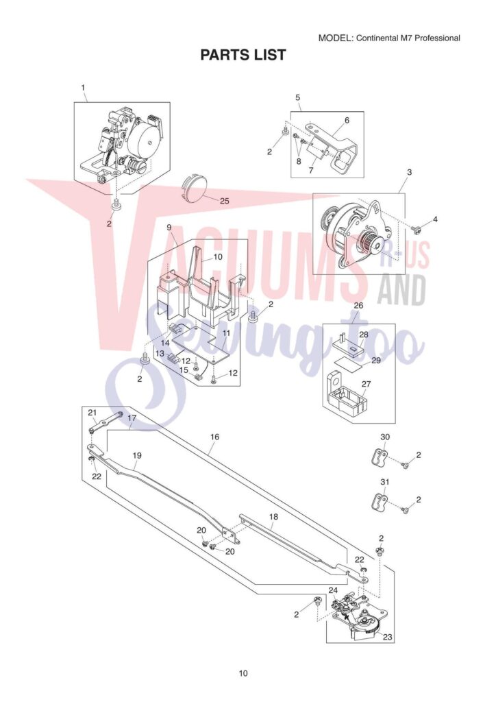 Janome Continental M7. CM7 exploded schematic diagram (page 2)