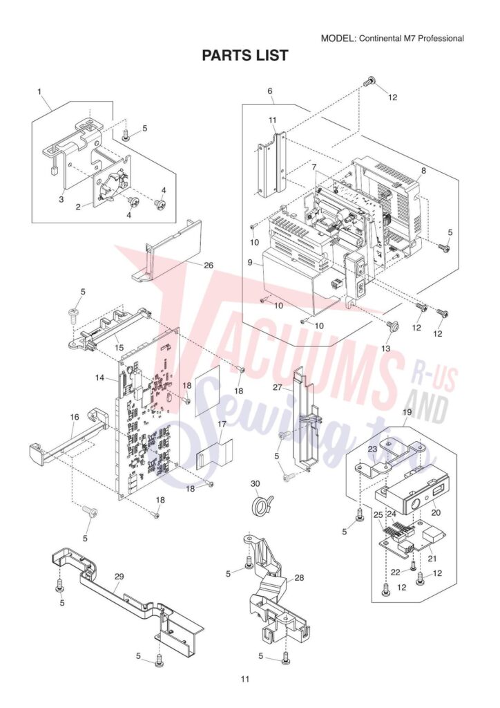 Janome Continental M7. CM7 exploded schematic diagram (page 3)