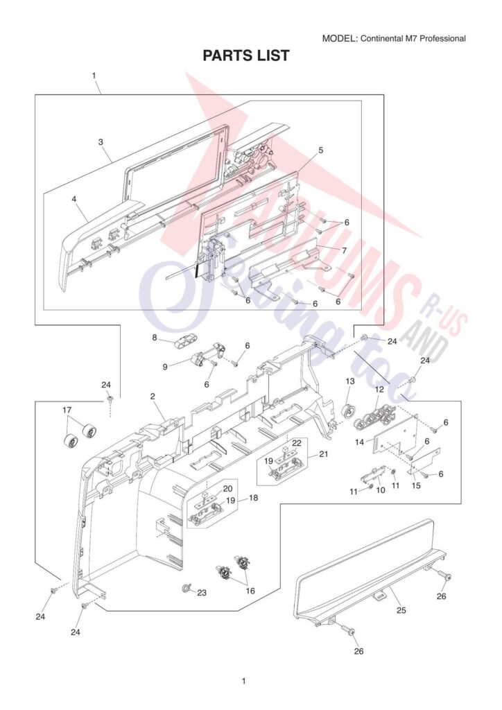 Janome Continental M7. CM7 exploded schematic diagram (page 6)