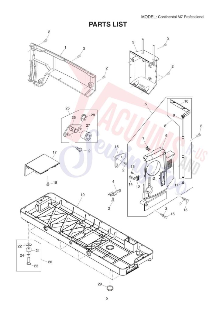 Janome Continental M7. CM7 exploded schematic diagram (page 10)