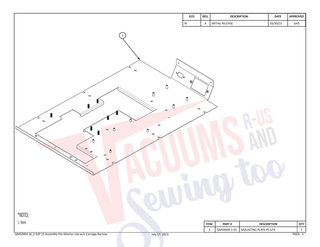 Janome Pro Stitcher 15 exploded schematic diagram (page 2)