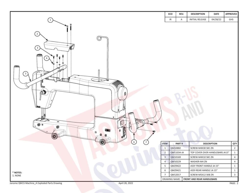 Janome Pro Stitcher 15 exploded schematic diagram (page 3)