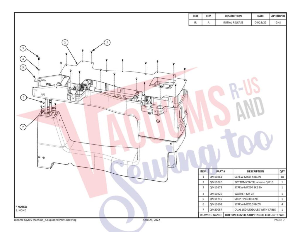 Janome Pro Stitcher 15 exploded schematic diagram (page 4)