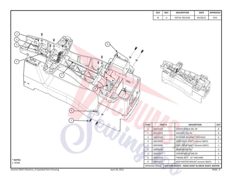 Janome Pro Stitcher 15 schematic page 5 preview