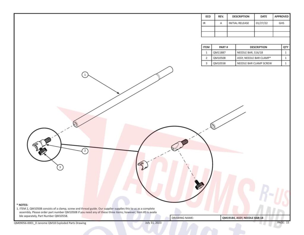 Janome Pro Stitcher 18 2 exploded schematic diagram (page 4)