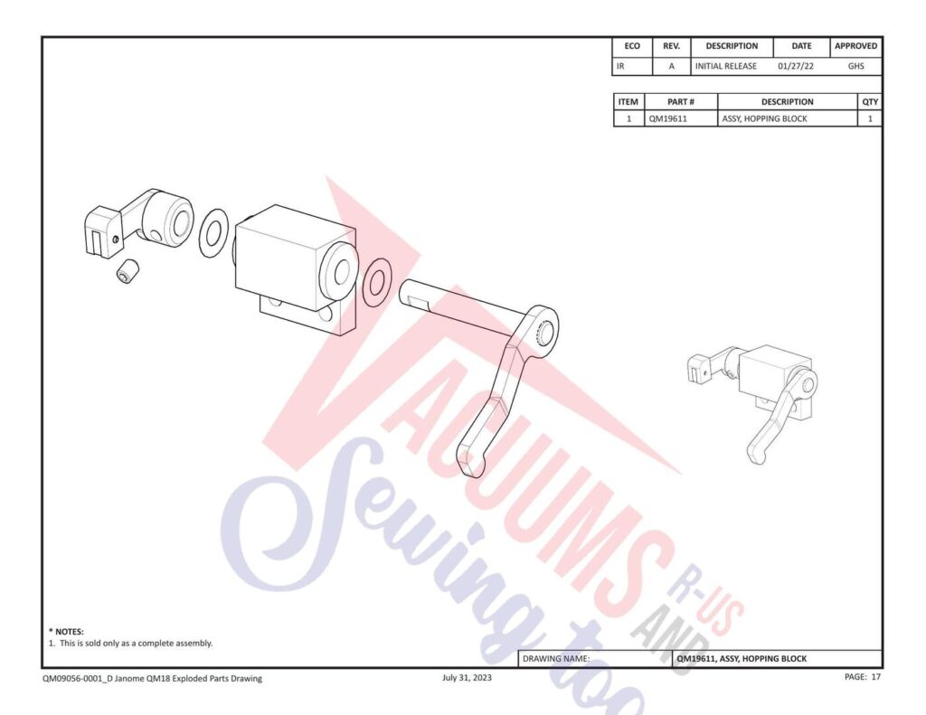 Janome Pro Stitcher 18 2 exploded schematic diagram (page 5)