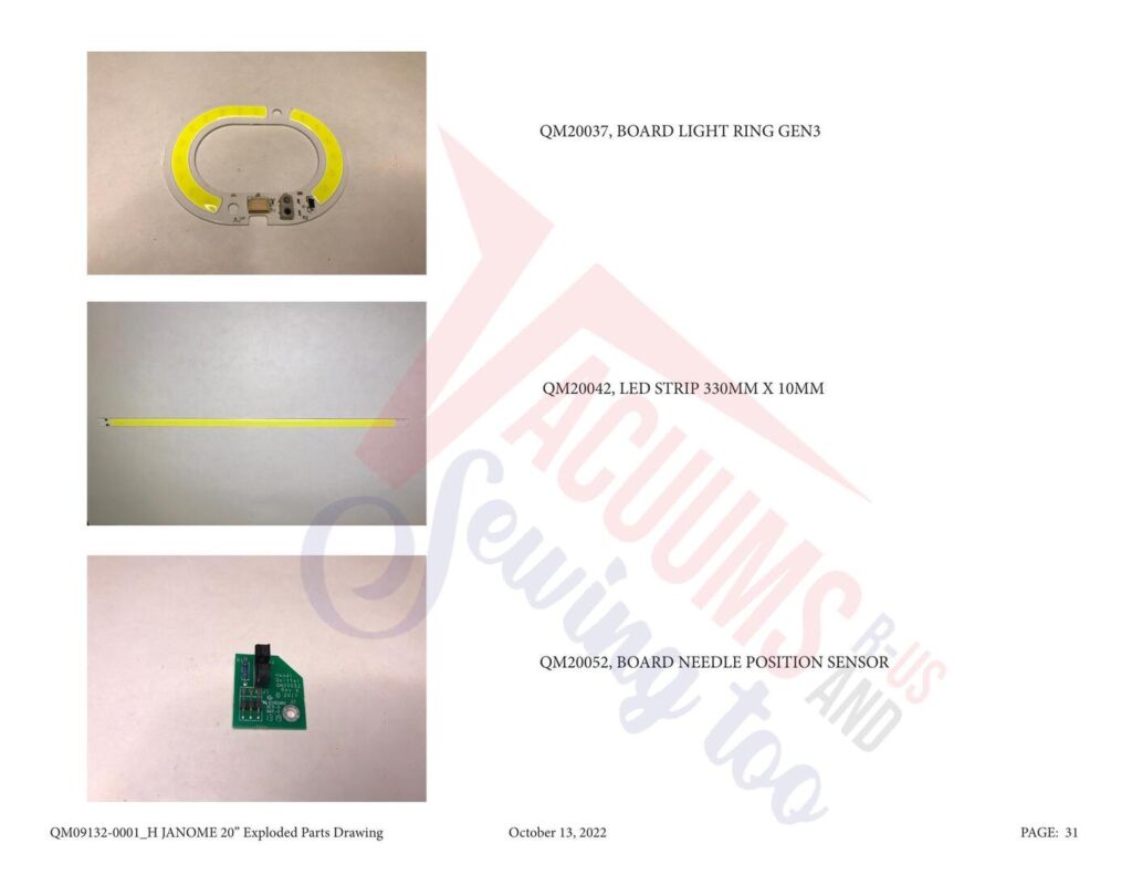 Janome QM20 exploded schematic diagram (page 2)