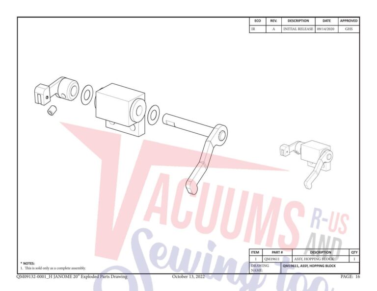 Janome QM20 schematic page 3 preview